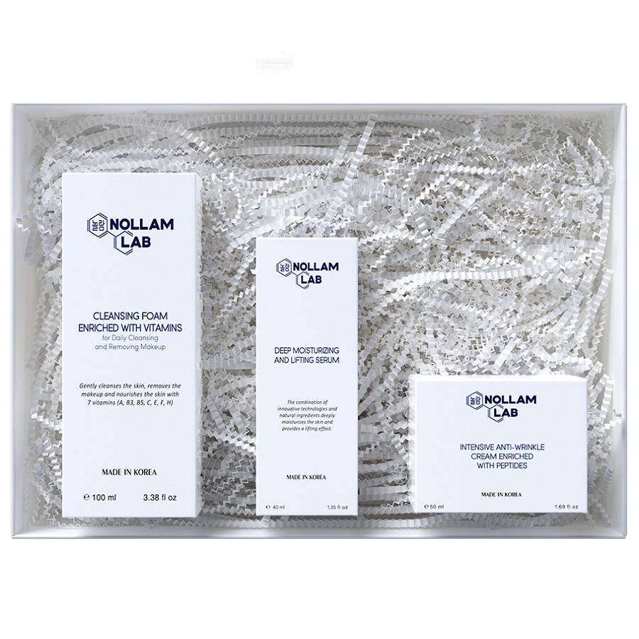 Nollam Lab Подарочный набор против морщин: пенка 100 мл + сыворотка 50 мл + крем против морщин 50 мл (Nollam Lab, Face)