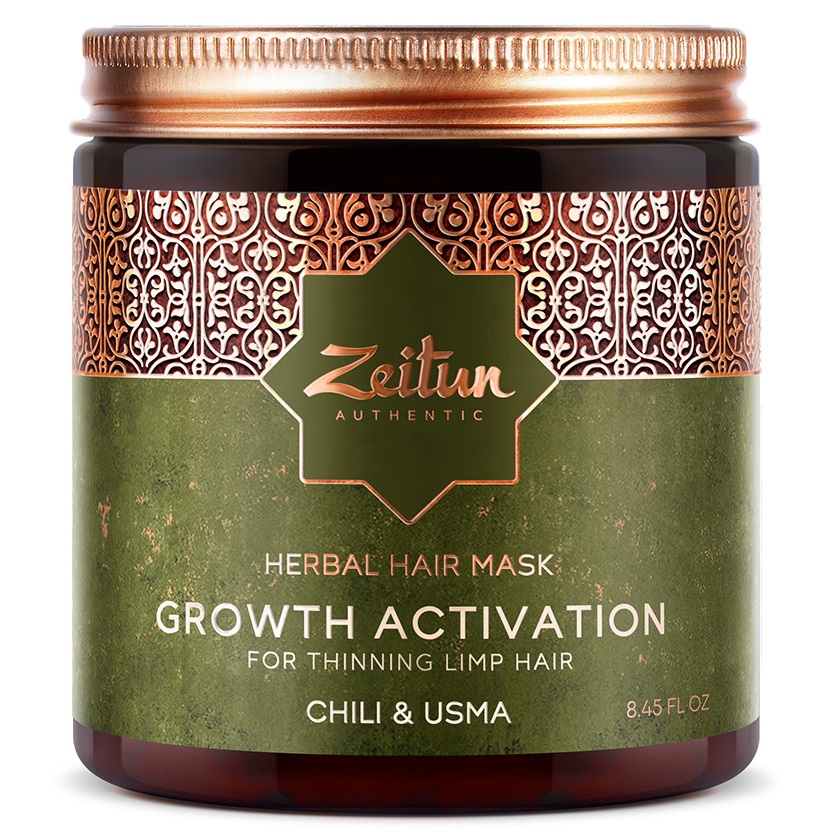 Zeitun Разогревающая фито-маска с экстрактом перца для роста волос Growth Activation, 250 мл (Zeitun, Authentic) цена и фото