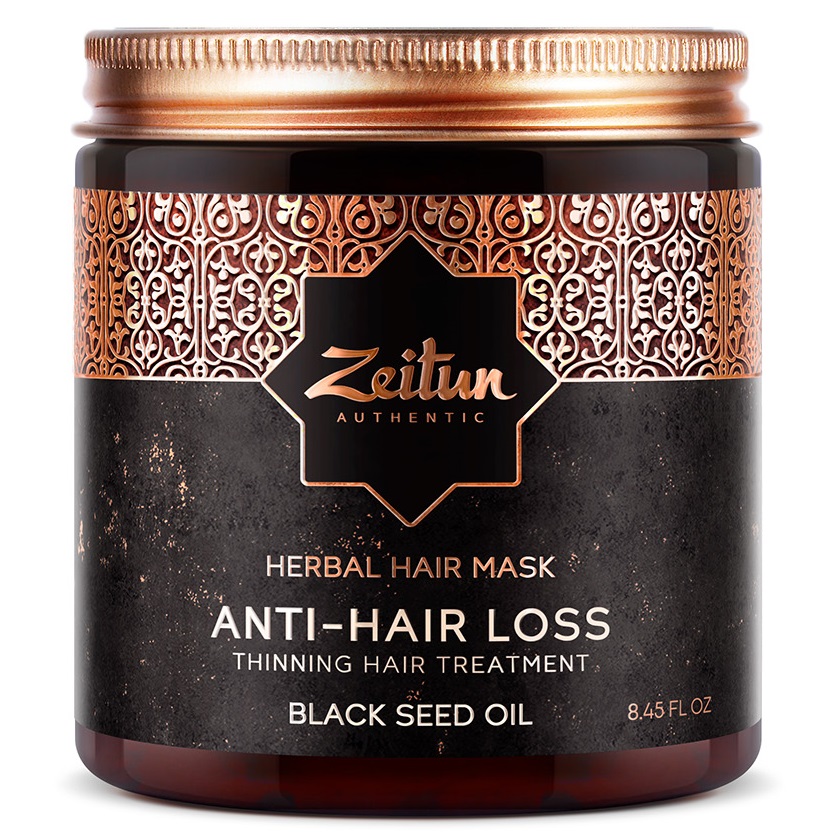 Zeitun Укрепляющая фито-маска с маслом черного тмина против выпадения волос Anti-Hair Loss, 250 мл (Zeitun, Authentic) масло против выпадения волос zeitun с маслом черного тмина 100 мл