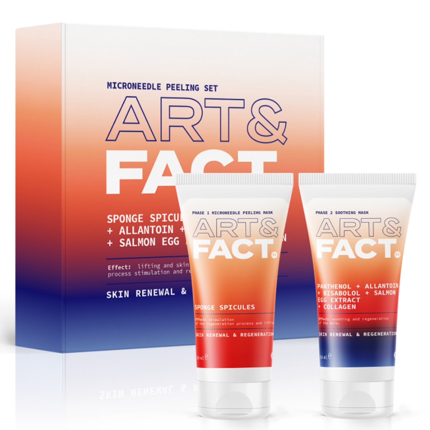 Art&Fact Набор неинвазивного микроигольчатого пилинга для всех типов кожи Microneedle Peeling Set, 2 х 50 мл (Art&Fact, Отшелушивание)