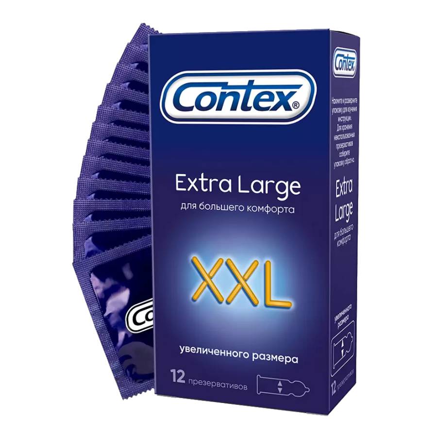 презервативы extra large гладкие увеличенного размера 3шт Contex Презервативы Extra Large увеличенного размера, 12 шт (Contex, Презервативы)