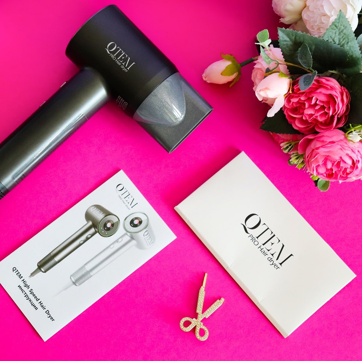 Кьютэм Фен Touch Sensing Hair Dryer, темно-серый, 1 шт (Qtem, Pro Tools) фото 1