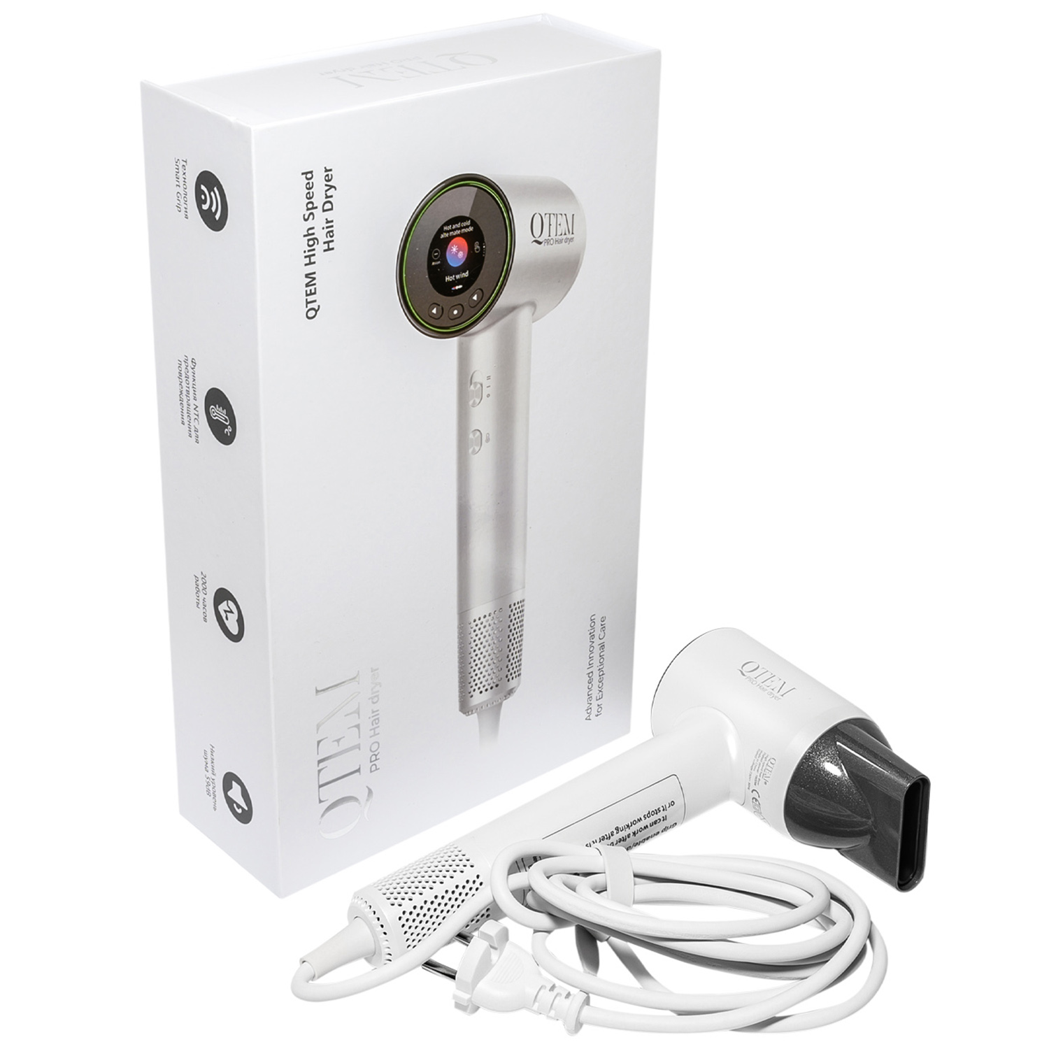 recording tools mcu 01 pro Qtem Фен Touch Sensing Hair Dryer, белый, 1 шт (Qtem, Pro Tools)