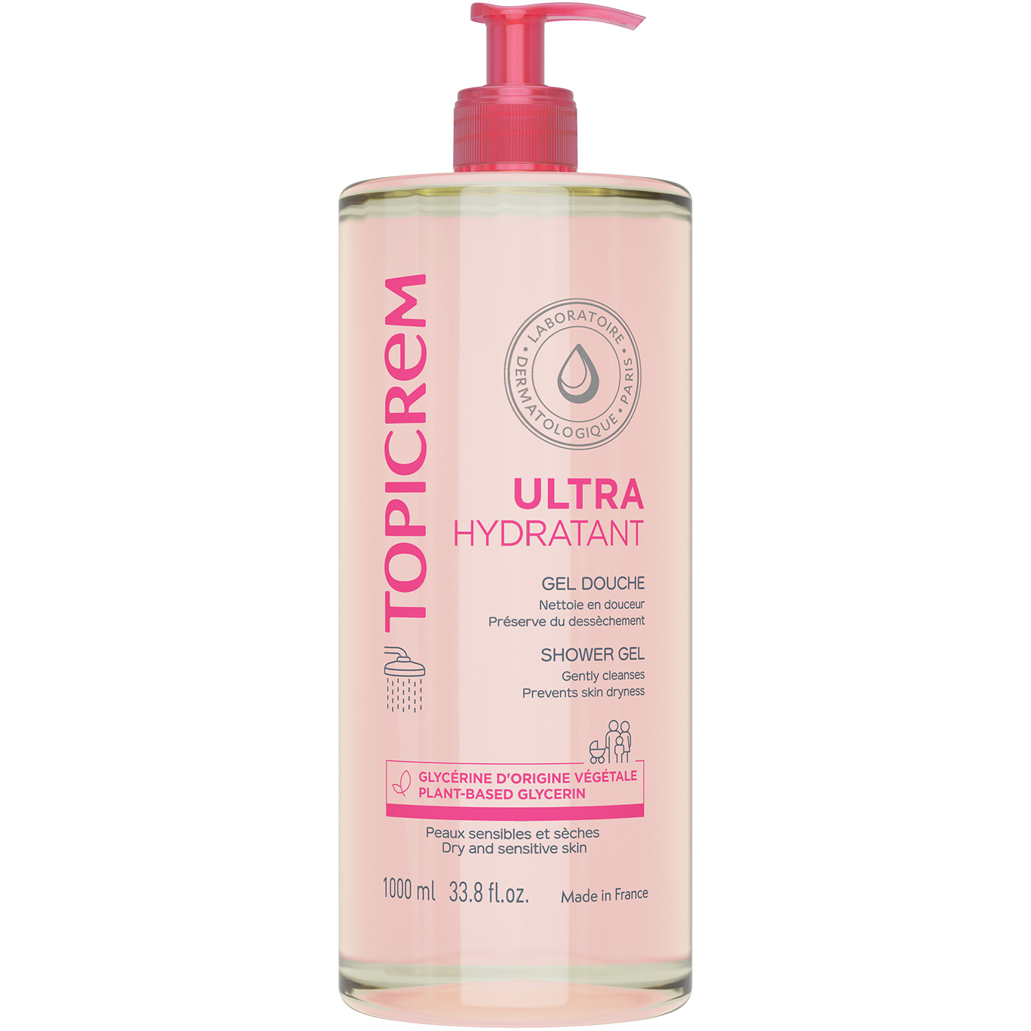 Топикрем Ультра-увлажняющий гель для душа для всей семьи, 1000 мл (Topicrem, Ультра-увлажнение - чувствительная и сухая кожа) фото 0