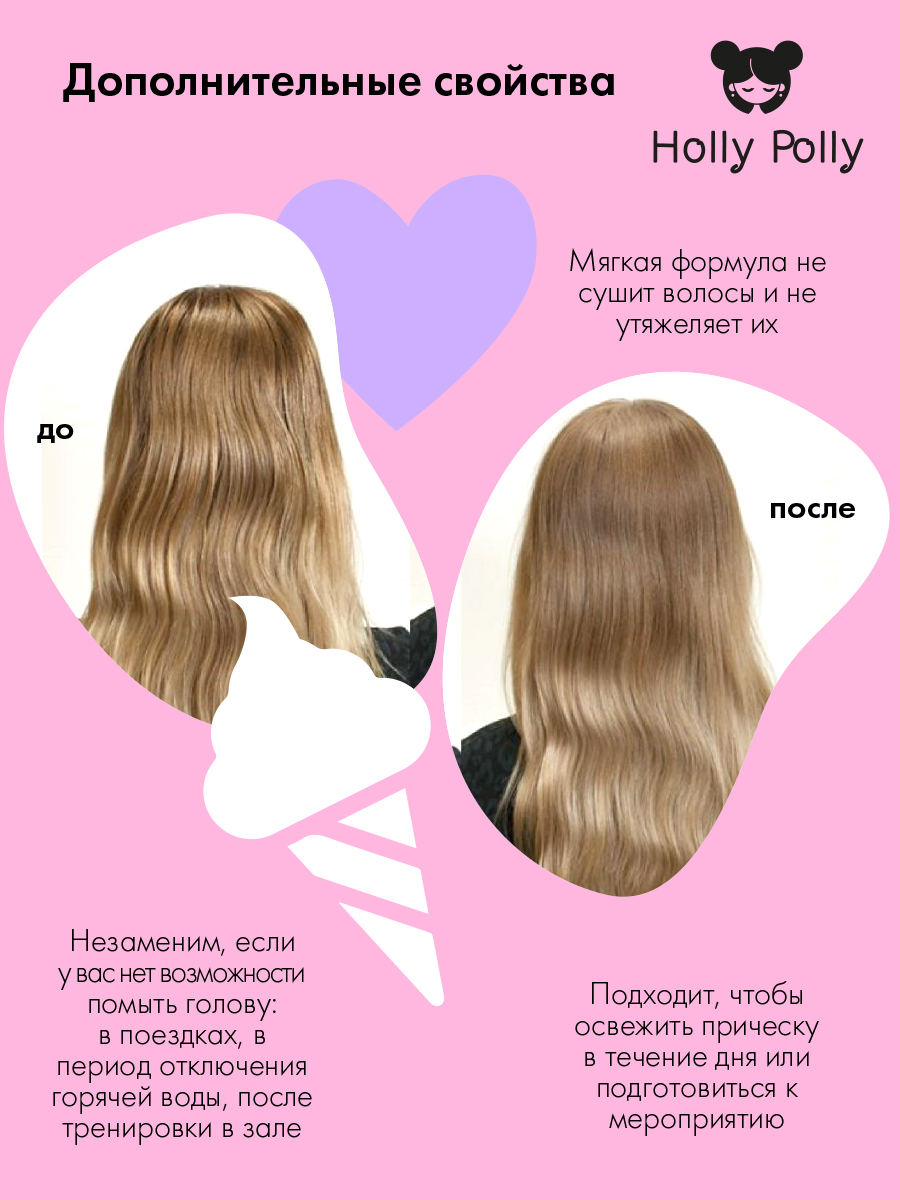 Холли Полли Сухой шампунь для всех типов волос Ice Cream, 200 мл (Holly Polly, Dry Shampoo) фото 4