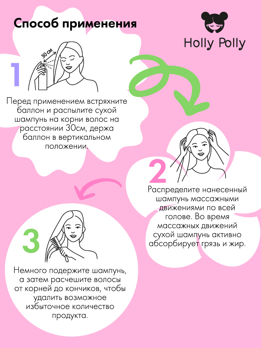 Холли Полли Сухой шампунь для всех типов волос Ice Cream, 200 мл (Holly Polly, Dry Shampoo) фото 6