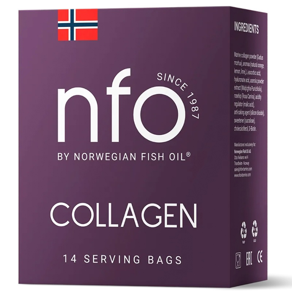 Norwegian Fish Oil Морской коллаген, 14 саше (Norwegian Fish Oil, Витамины) коллаген морской комплекс для кожи волос ногтей суставов 90 капсул
