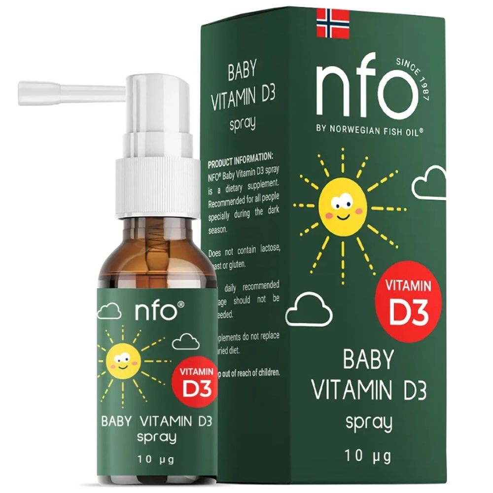 Norwegian Fish Oil Детский витамин D3 Baby Spray 400 МЕ 3+, 20 мл (Norwegian Fish Oil, Витамины)