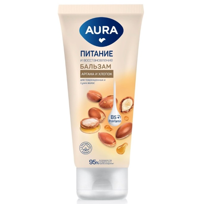 Aura Бальзам для поврежденных и сухих волос Питание и восстановление, 250 мл (Aura, Beauty)