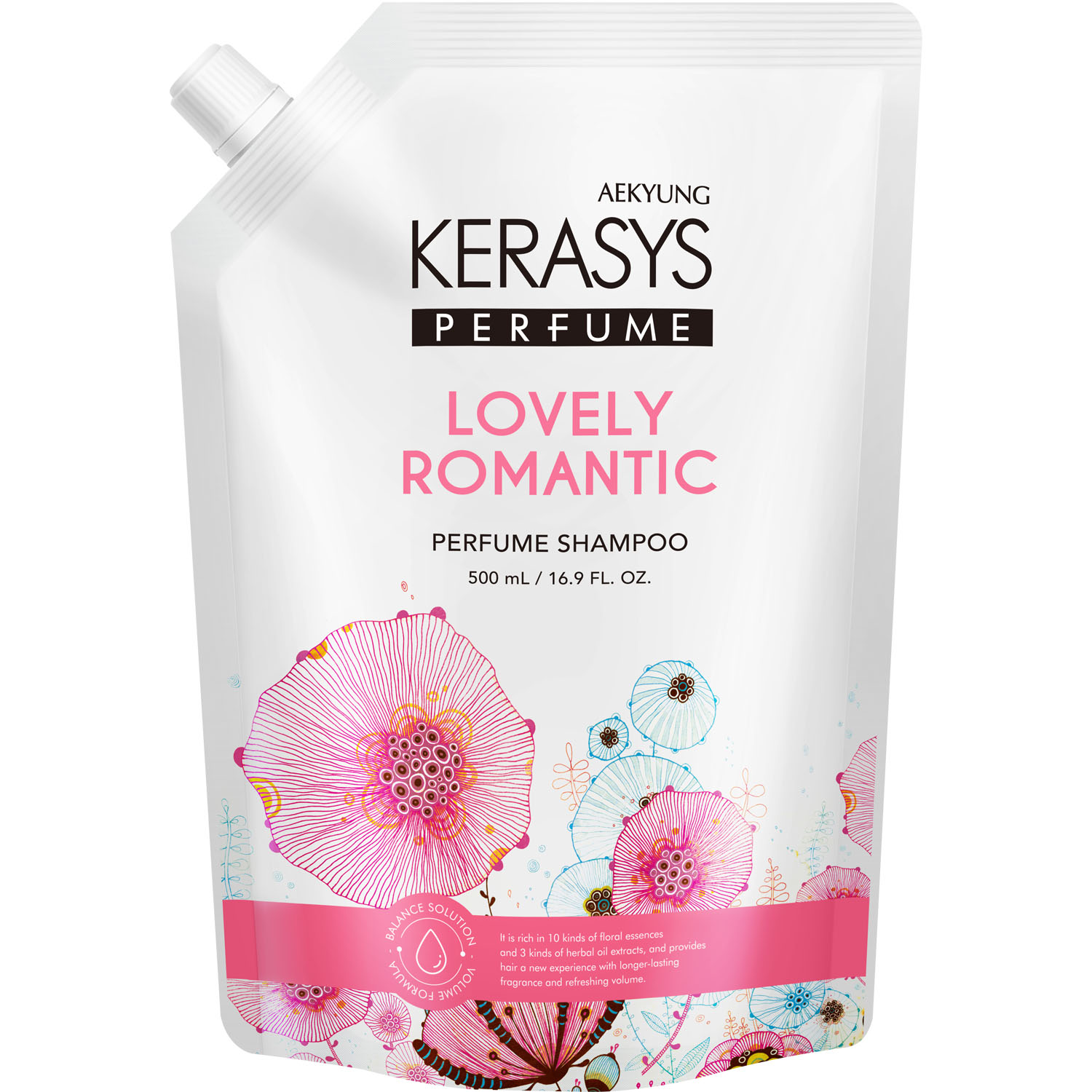 цена Kerasys Шампунь для поврежденных волос с секущимися концами Lovely Romantic, 500 мл (Kerasys, Perfumed Line)