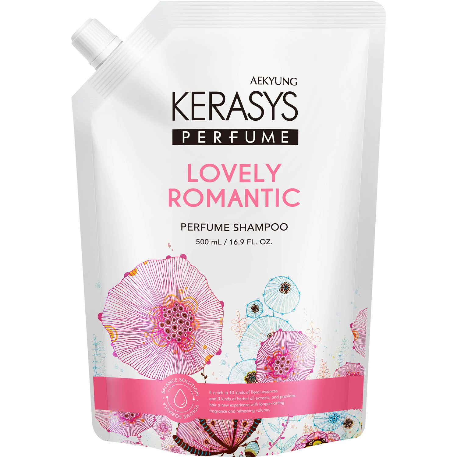 Керасис Шампунь для поврежденных волос с секущимися концами Lovely Romantic, 500 мл (Kerasys, Perfumed Line) фото 0