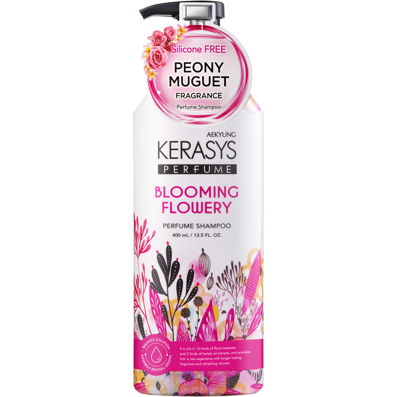 kerasys шампунь для всех типов волос blooming flowery 180 мл kerasys perfumed line Kerasys Шампунь для всех типов волос Blooming Flowery, 400 мл (Kerasys, Perfumed Line)