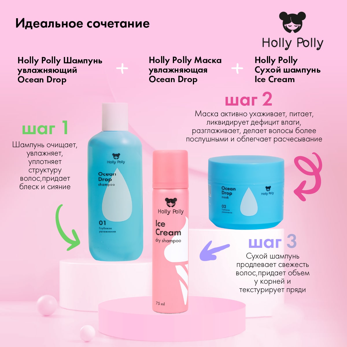 Холли Полли Сухой шампунь для всех типов волос Ice Cream, 75 мл (Holly Polly, Dry Shampoo) Холли Полли Сухой шампунь для всех типов волос Ice Cream, 75 мл (Holly Polly, Dry Shampoo) фото 7