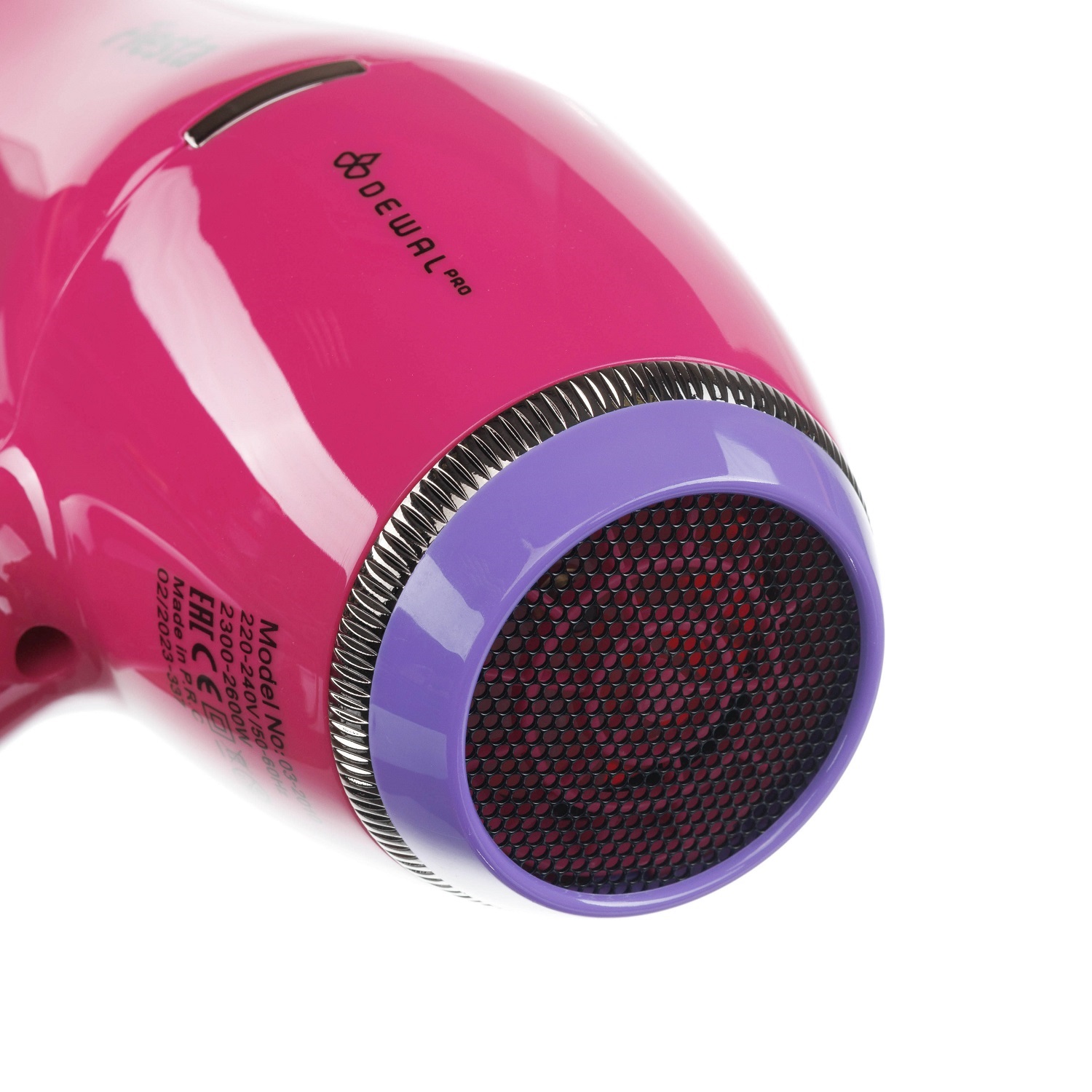 Деваль Про Фен Fiesta с ионизацией, фуксия, 3 насадки, 2600 Вт (Dewal Pro, Фены) фото 8