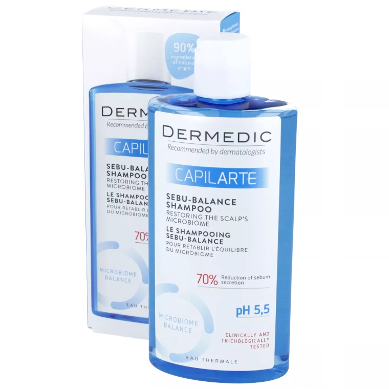 Dermedic Шампунь для жирных волос Sebu-Balance, восстанавливающий микробиом кожи головы, 300 мл (Dermedic, Capilarte)