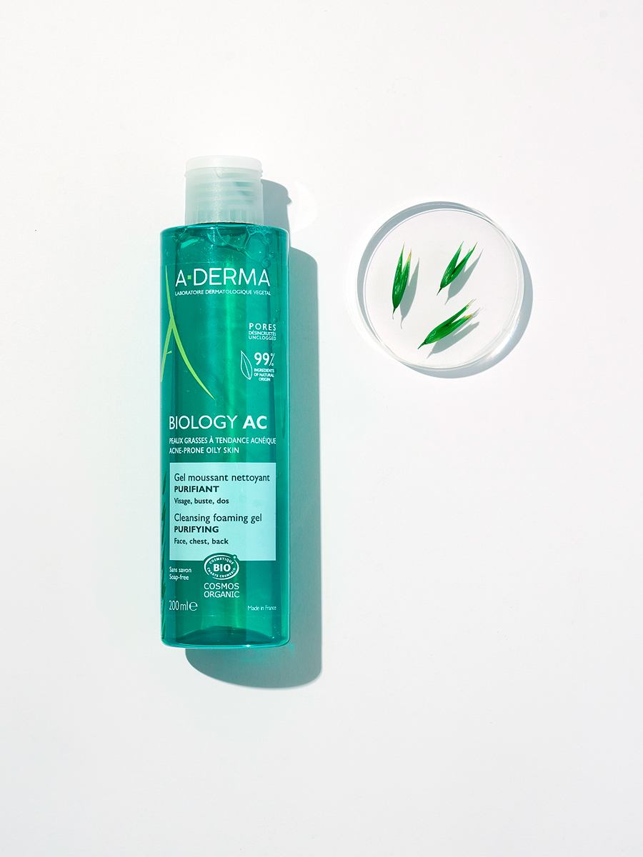 Адерма Очищающий пенящийся гель для жирной кожи, склонной к акне, 200 мл (A-Derma, Biology) фото 6