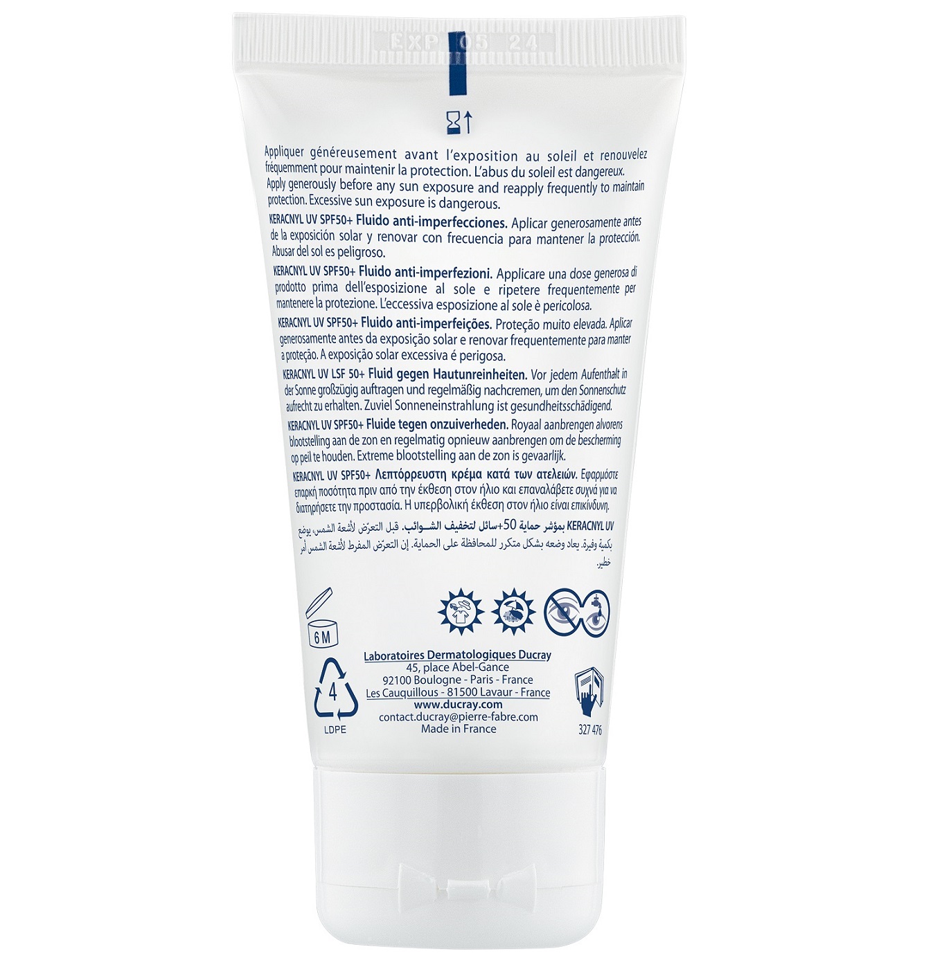 Дюкрэ Флюид против несовершенств жирной кожи, склонной к акне SPF50+, 50 мл (Ducray, Keracnyl) фото 6