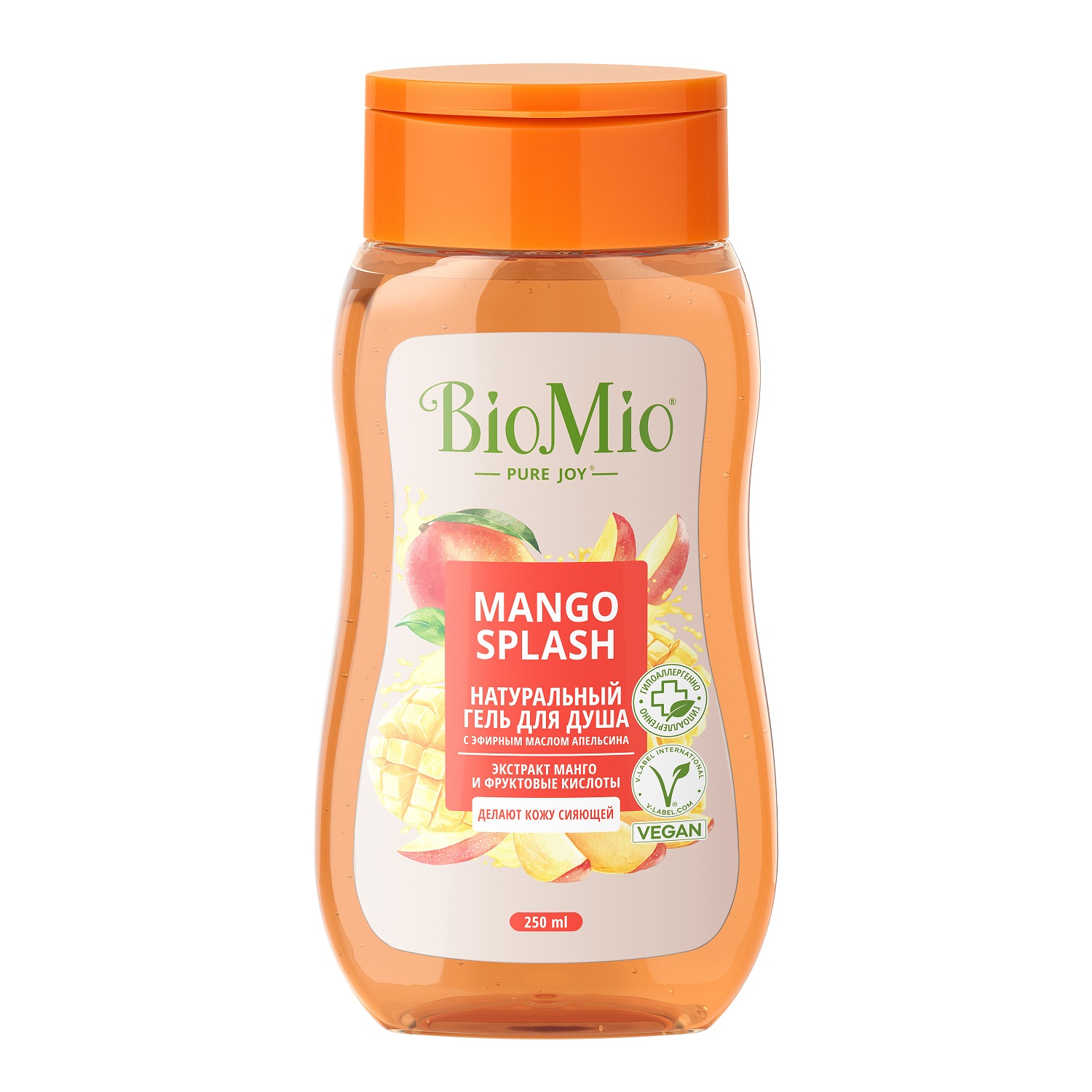 BioMio Гель для душа с экстрактом манго Mango Splash, 250 мл (BioMio, Для ванны и душа) biomio гель для душа с экстрактом манго mango splash 250 мл biomio для ванны и душа