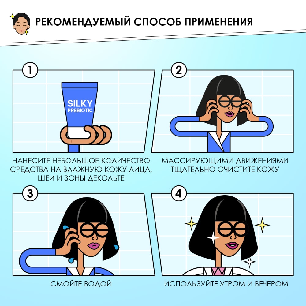  Увлажняющий гель с пребиотиками для умывания лица Silky Prebiotic Cleansing Gel 14+, 120 мл (Professor SkinGOOD, Умывание и очищение) фото 3