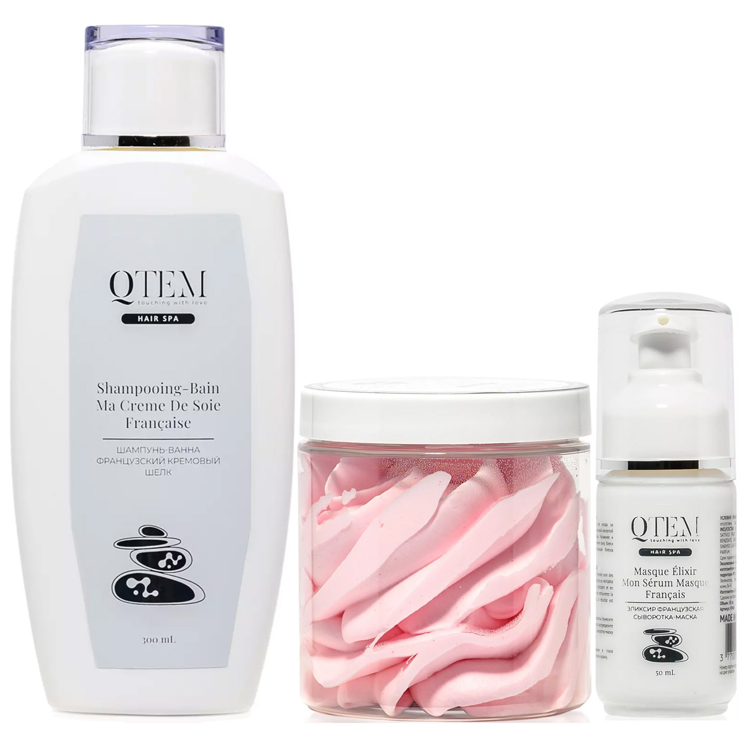 Qtem Набор для восстановления и роста ломких, неэластичных волос, 3 средства (Qtem, Hair Spa) qtem набор для восстановления и роста сухих уставших волос 2 средства qtem hair spa