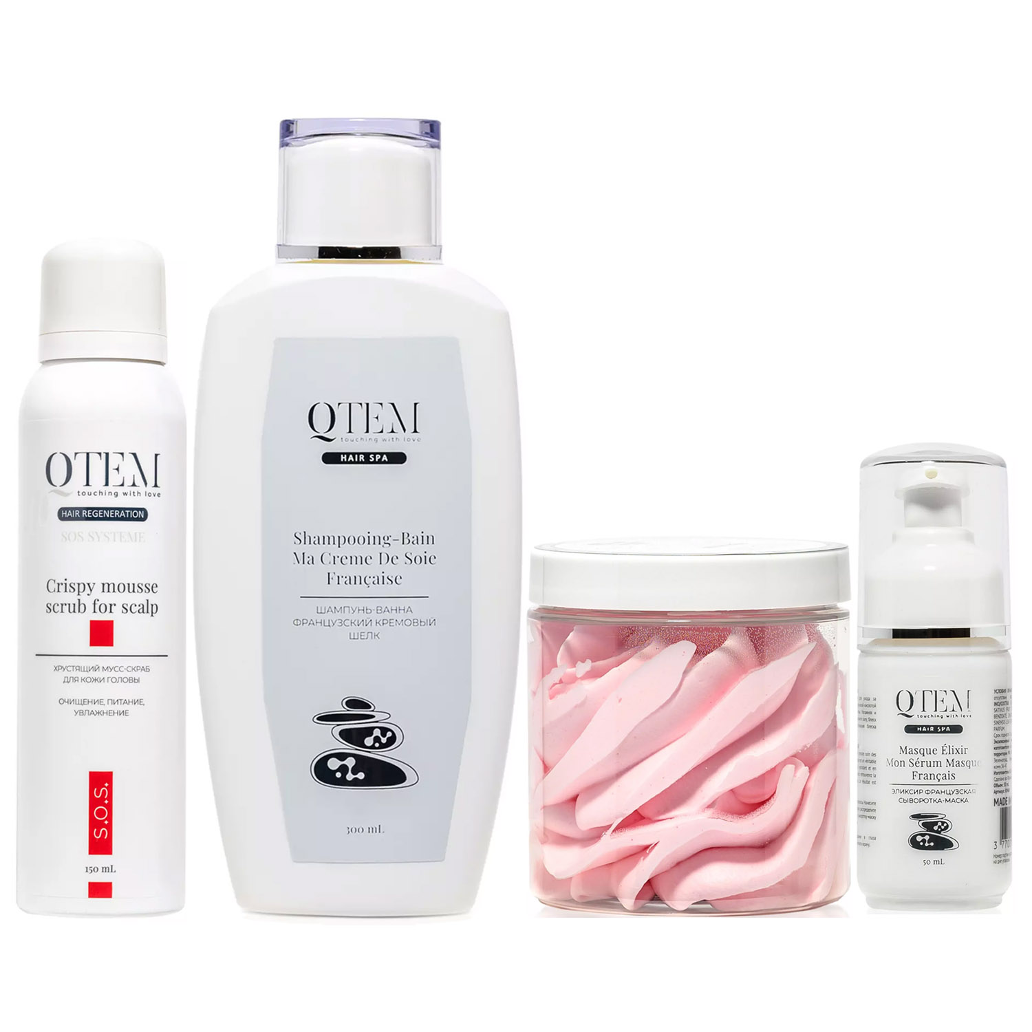 Qtem Набор средств для ухода за ломкими, неэластичными волосами, 4 средства (Qtem, Hair Spa)