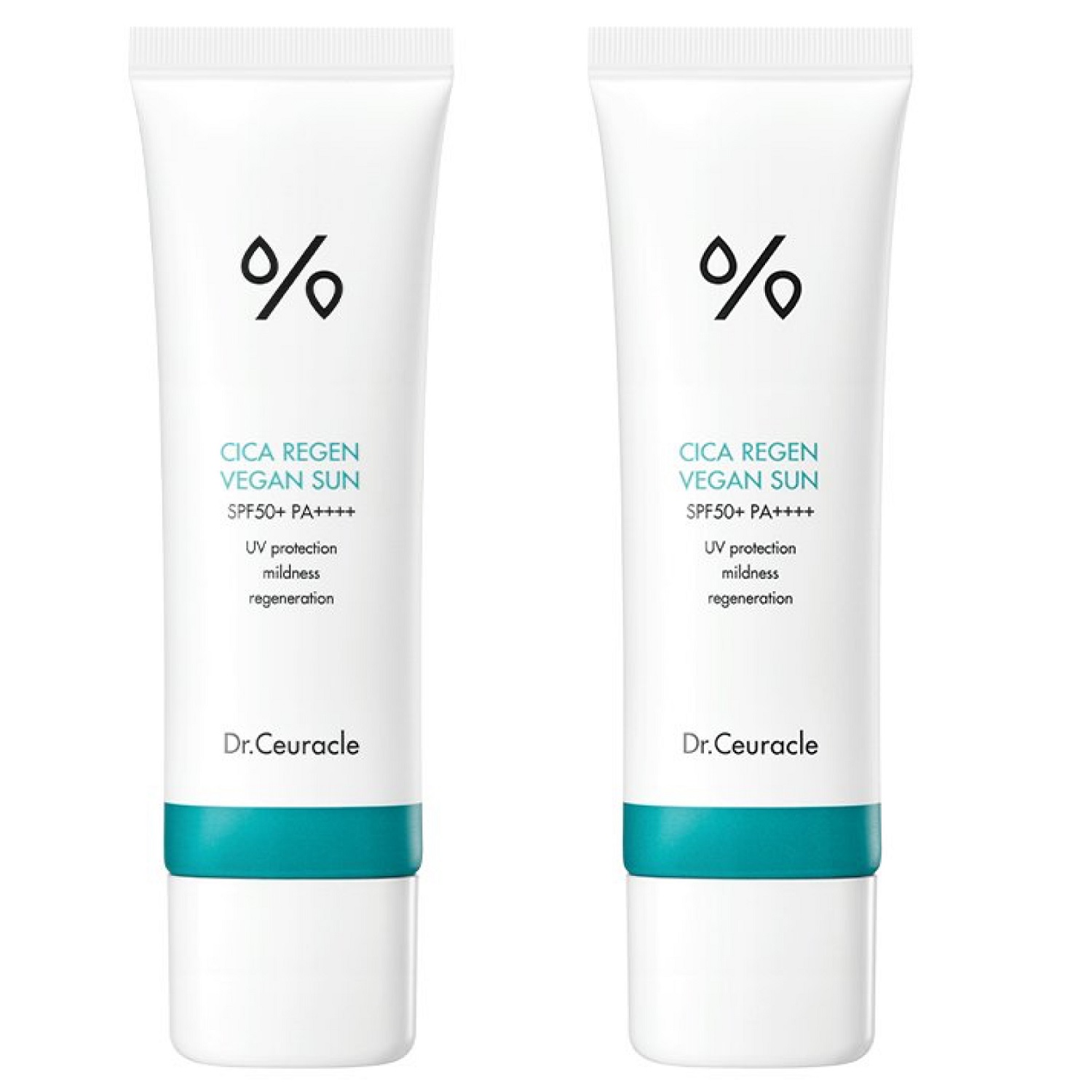 Доктор Сьюрикл Набор Vegan Sun Set: солнцезащитный веганский крем с центеллой Sun SPF 50+ PA++++, 2 х 50 мл (Dr. Ceuracle, Cica Regen) фото 2