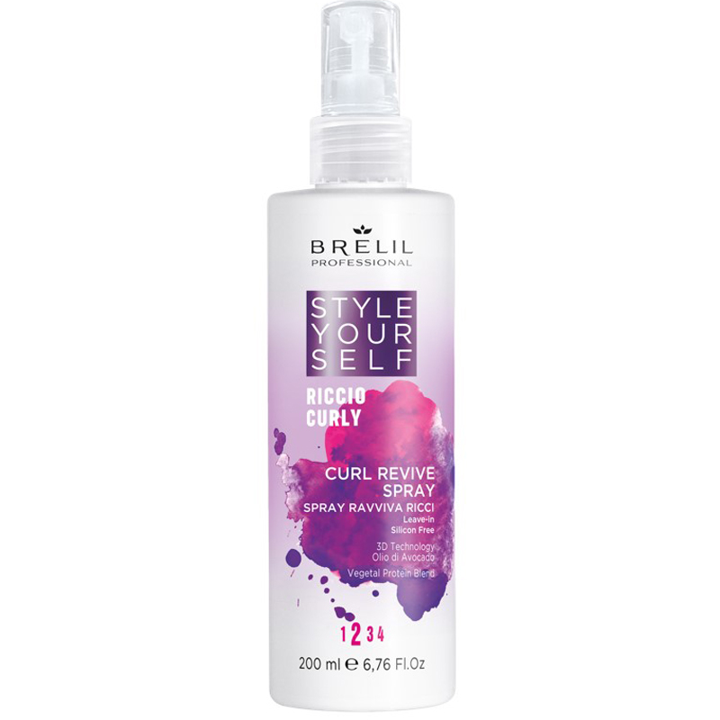 brelil professional эко спрей с мгновенным эффектом блеска shine on me ecospray 75 мл brelil professional style your self Brelil Professional Несмываемый спрей для восстановления локонов Curl Revive Spray, 200 мл (Brelil Professional, Style Your Self)