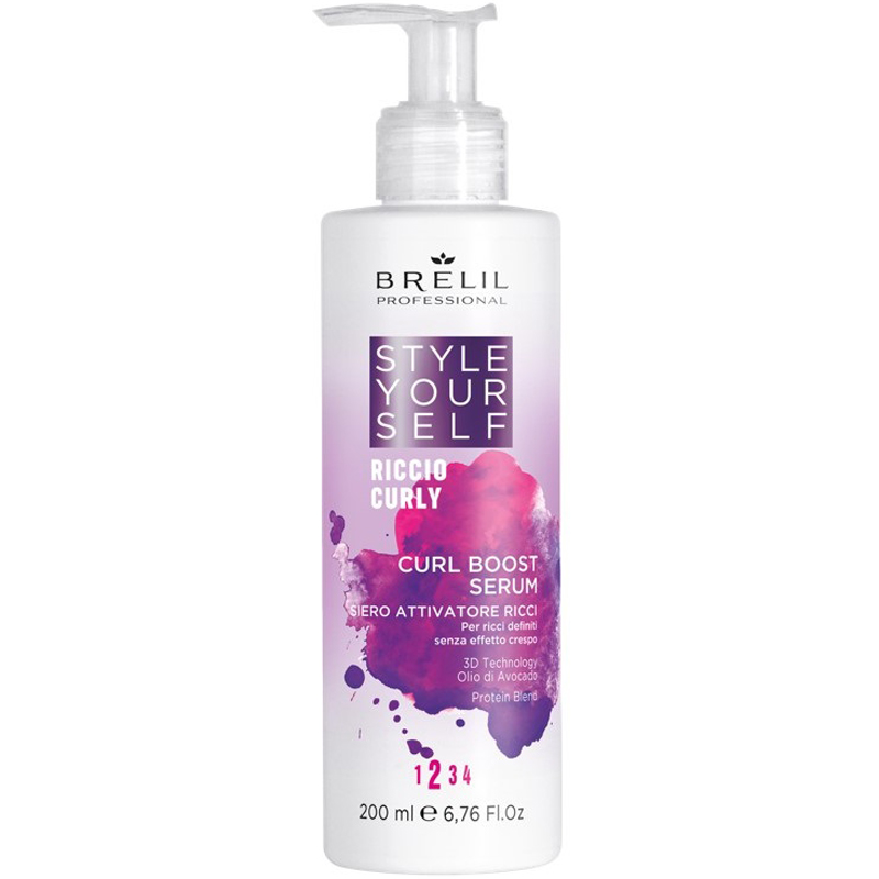 brelil professional эко спрей с мгновенным эффектом блеска shine on me ecospray 75 мл brelil professional style your self Brelil Professional Сыворотка-активатор для локонов Curl Boost Serum, 200 мл (Brelil Professional, Style Your Self)