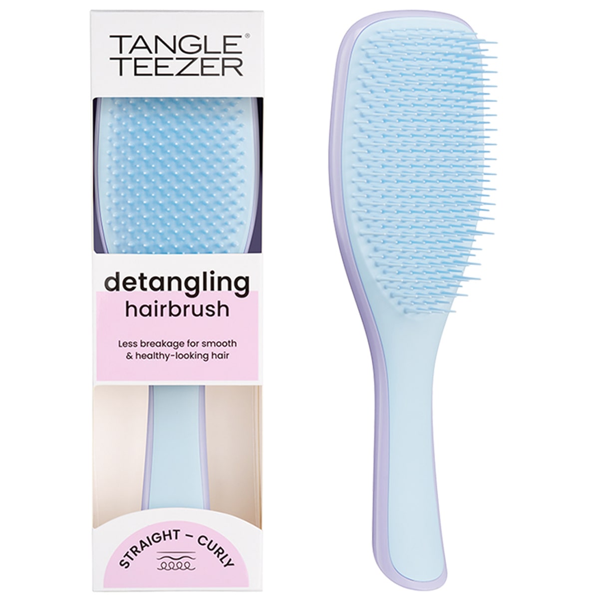цена Tangle Teezer Расческа для прямых и волнистых волос Lilac Cloud & Blue, 40×65×225 мм (Tangle Teezer, The Ultimate Detangler)