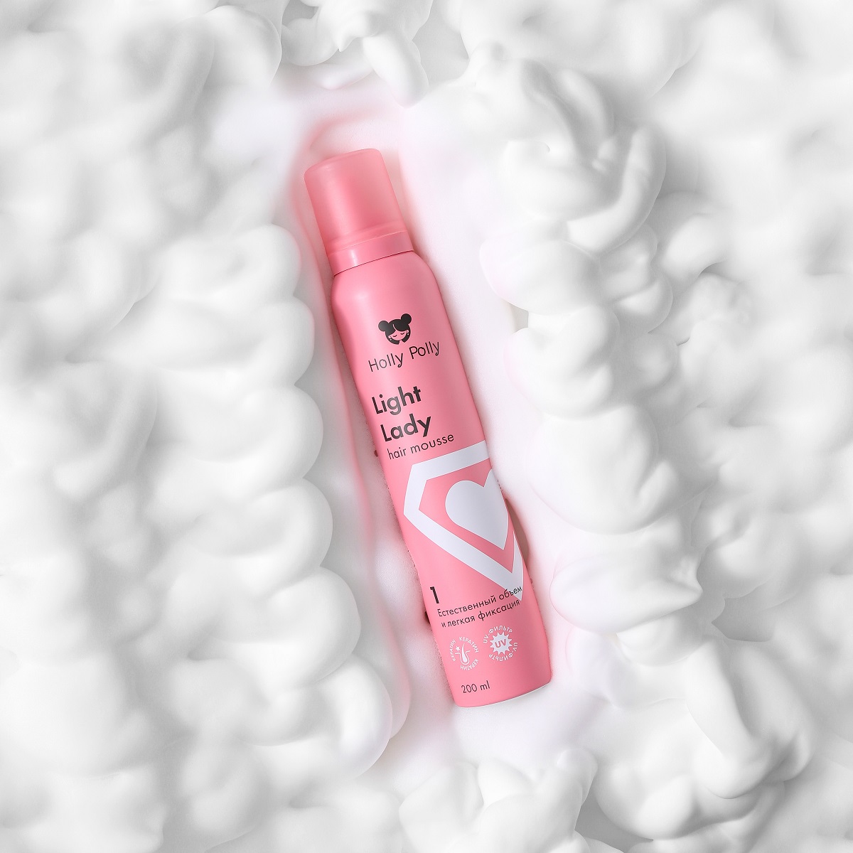 Холли Полли Мусс для волос Light Lady «Естественный объем и легкая фиксация», 200 мл (Holly Polly, Styling) фото 8