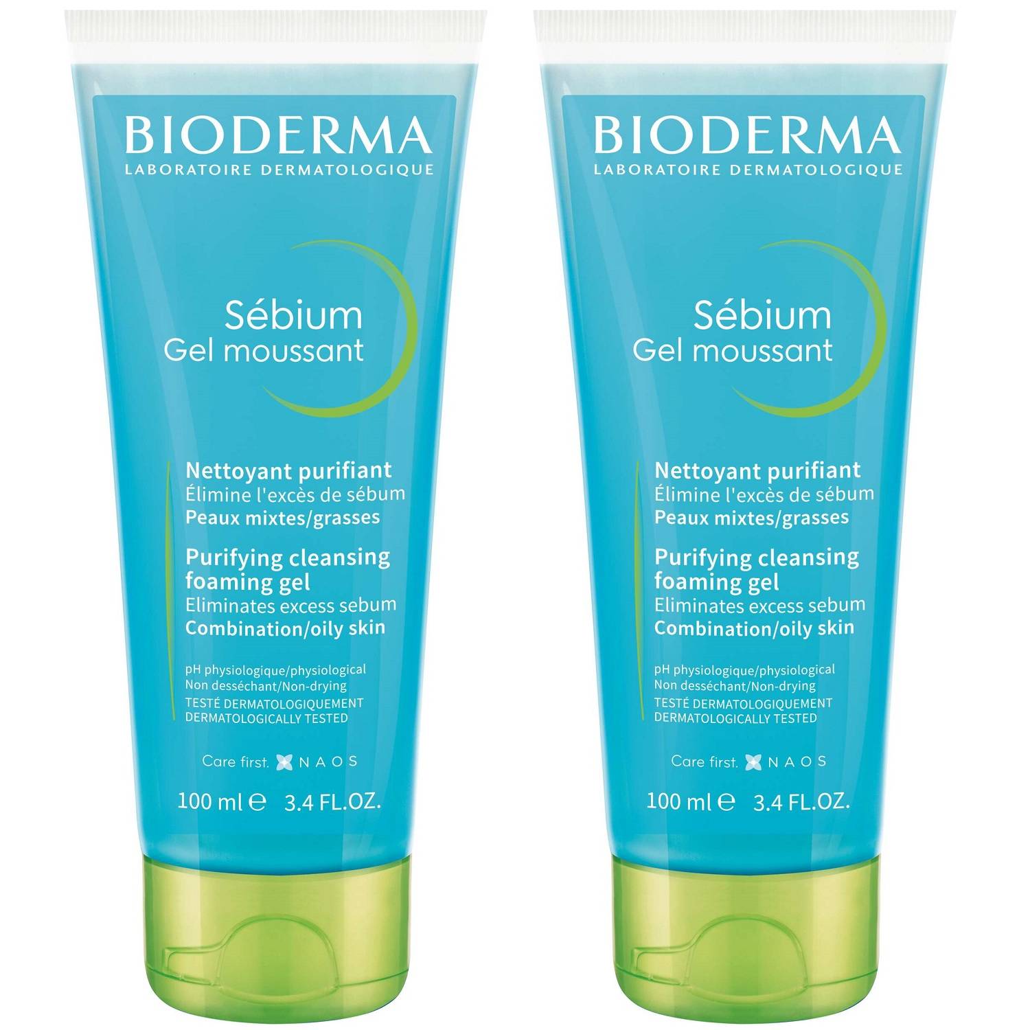 Биодерма Очищающий гель для лица, 2 х 100 мл (Bioderma, Sebium) фото 0