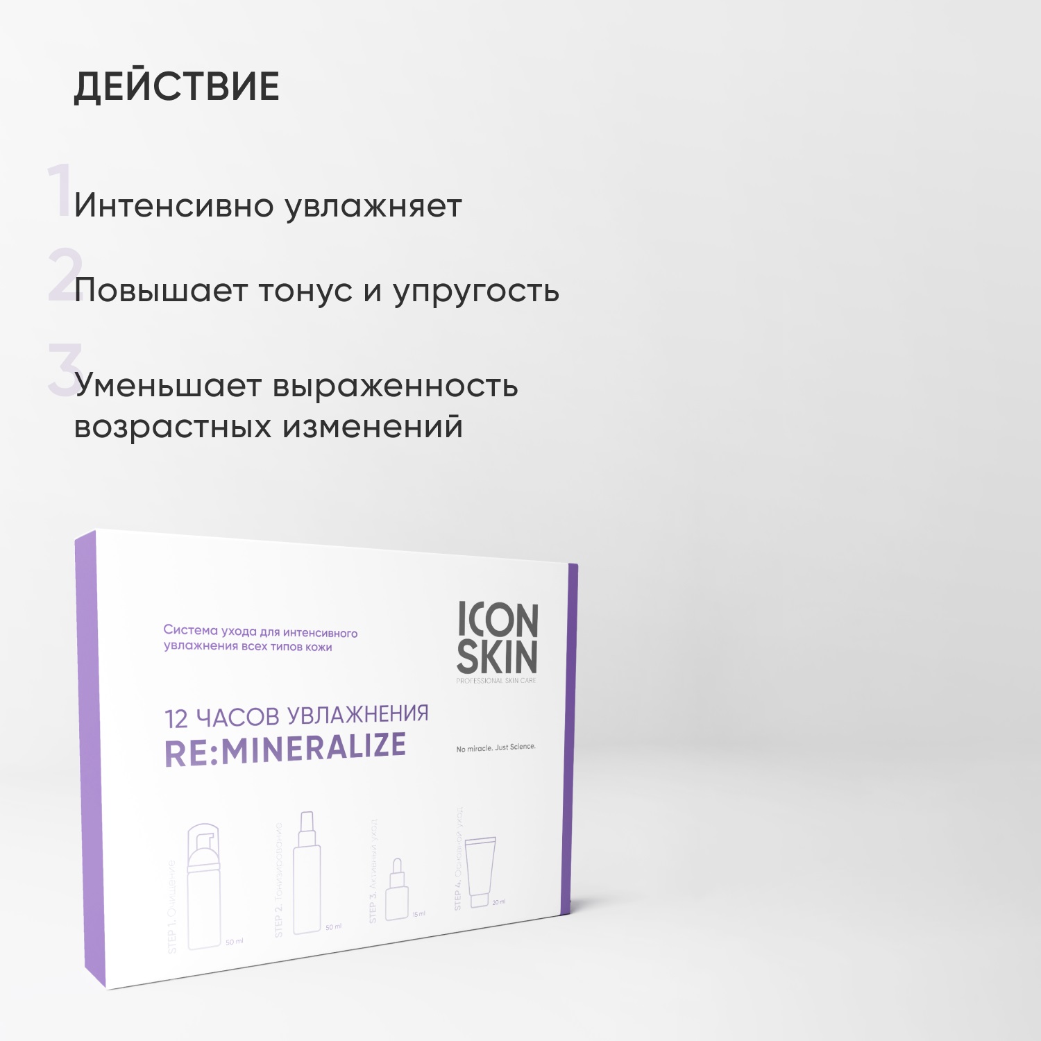 Айкон Скин Набор для интенсивного увлажнения кожи лица, 4 мини-средства (Icon Skin, Re:Mineralize) фото 3