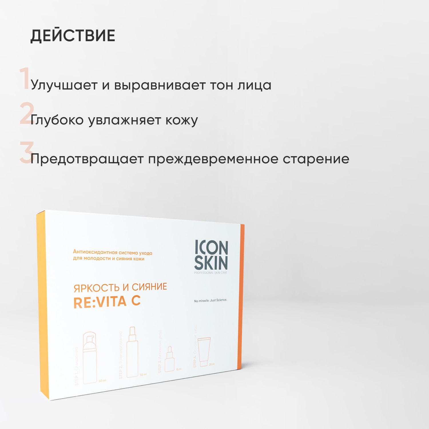 Айкон Скин Набор средств с витамином С для сияния и молодости кожи лица, 4 мини-средства (Icon Skin, Re:Vita C) фото 3