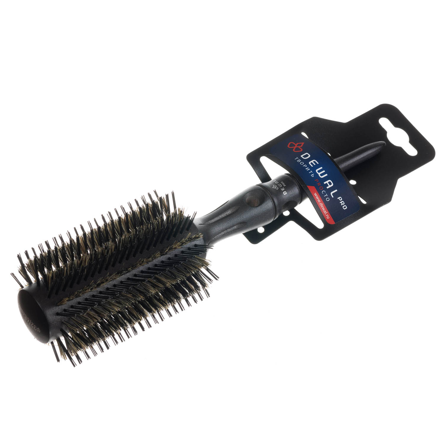 Деваль Про Брашинг Multi с многослойным ионизированным нейлоном и щетиной кабана, диаметр 38/74 мм (Dewal Pro, Расчески и брашинги) фото 2
