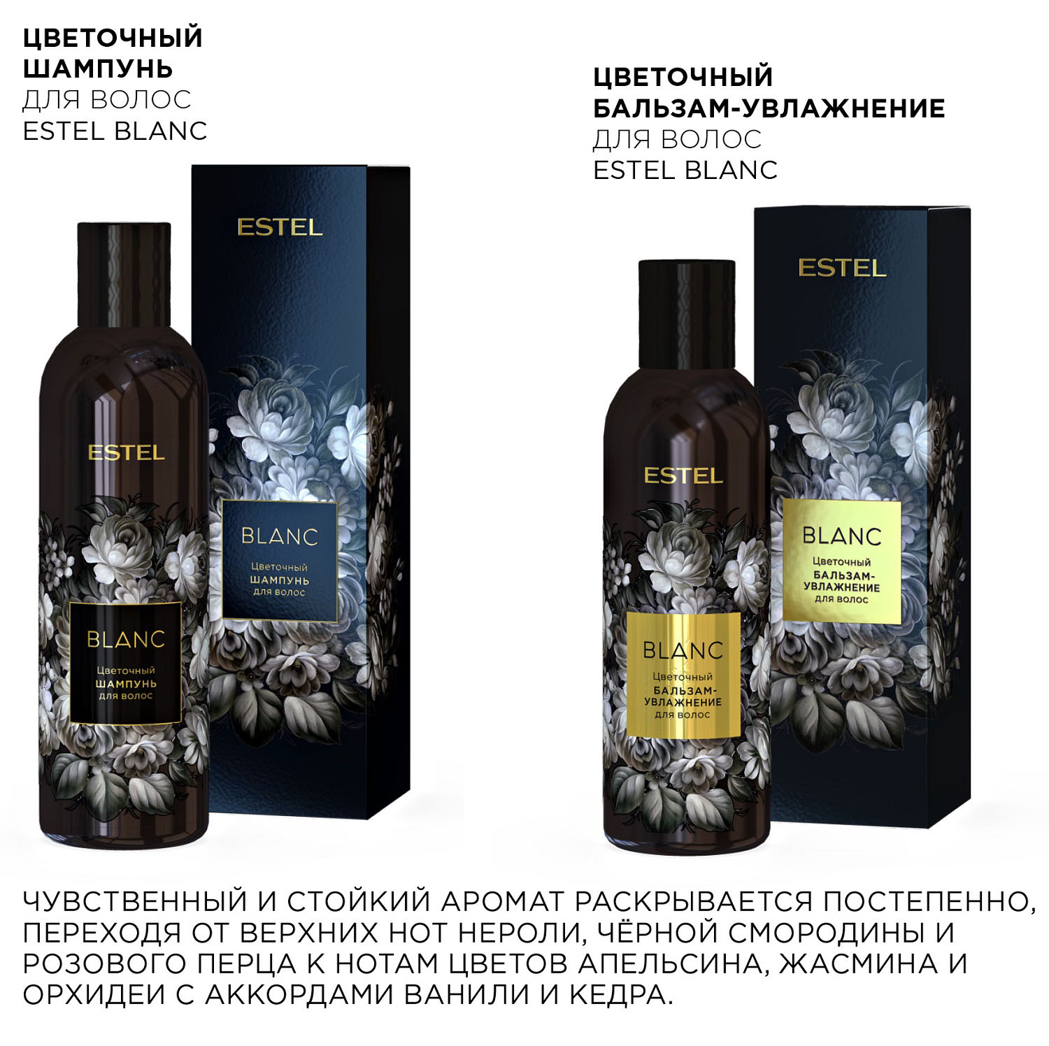 Эстель Цветочный шампунь для волос Blanc, 250 мл (Estel, Аромат цвета) Эстель Цветочный шампунь для волос Blanc, 250 мл (Estel, Аромат цвета) фото 2