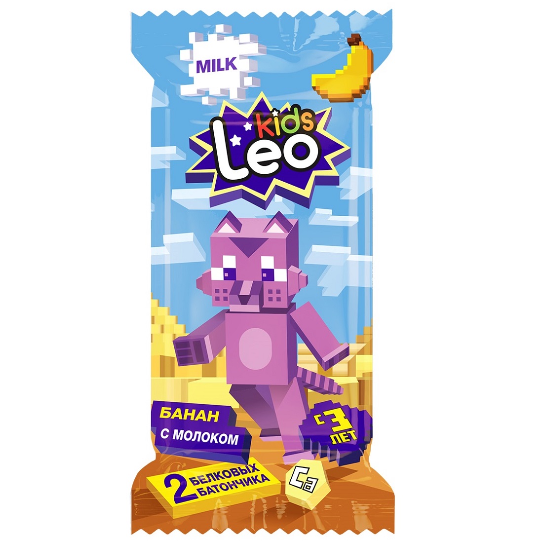 Леовит Батончик белковый с молоком, бананом и кальцием 3+, 25 г (Леовит, Leo Kids) фото 0
