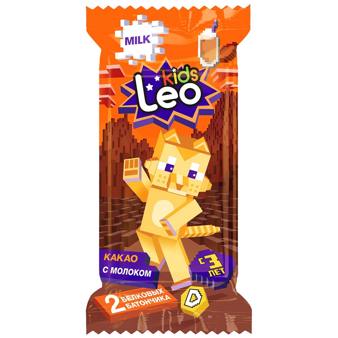 Леовит Батончик белковый с молоком, какао и витамином 3+, 25 г (Леовит, Leo Kids) фото 0