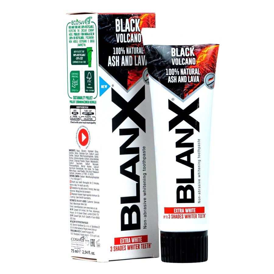 Blanx Зубная паста Black Volcano, 75 мл (Blanx, Зубные пасты Blanx) blanx отбеливающая зубная паста o3x professional toothpaste 75 мл blanx зубные пасты blanx