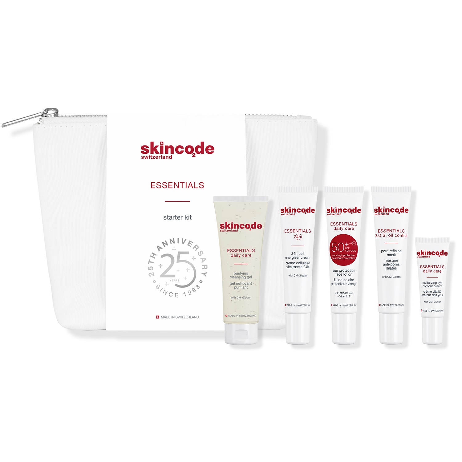 Skincode Стартовый набор Essentials, 5 средств (Skincode, Essentials Daily Care) солнцезащитный гель для лица spf50 accoje protective no sebum 50 мл
