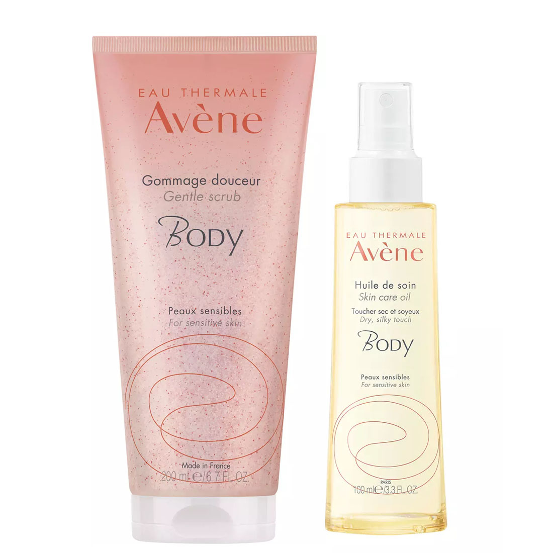 Avene Набор Body: скраб 200 мл + масло 100 мл (Avene, Body) мягкий скраб для тела eau thermale avene body gommage douceur 200 мл