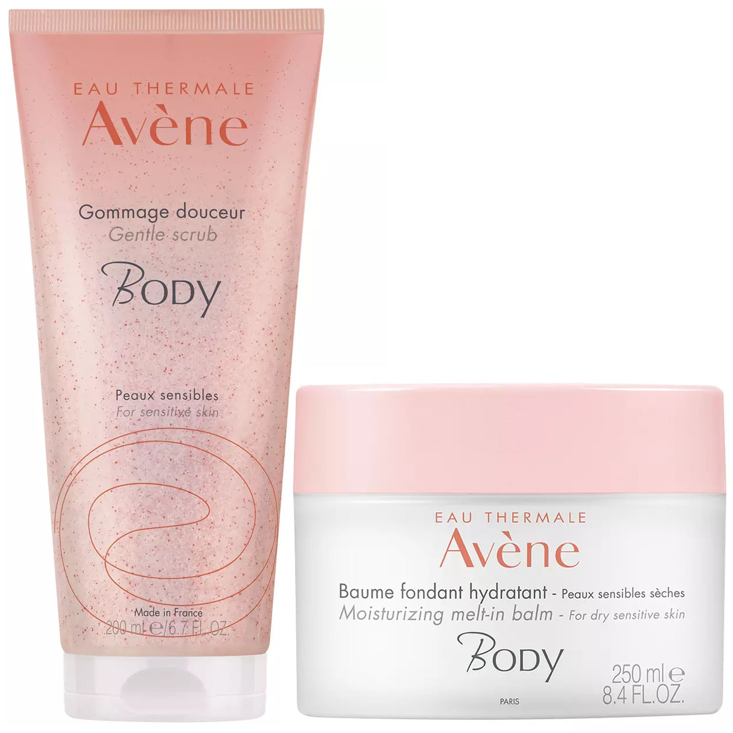 Avene Набор Body: скраб 200 мл + увлажняющий бальзам 250 мл (Avene, Body) увлажняющий бальзам для тела eau thermale avene body moisturizing melt in balm 250 мл