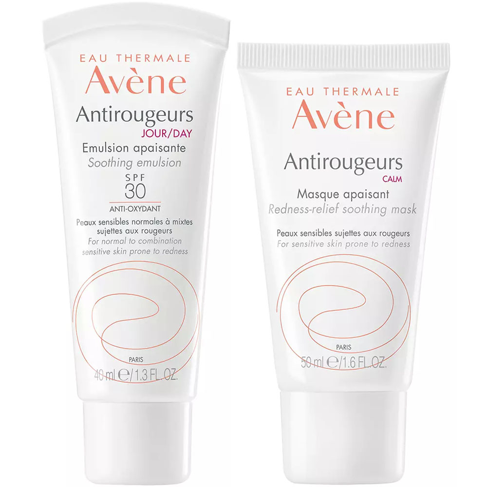 эмульсия для лица avene дневная увлажняющая эмульсия spf 30 antirougeurs soothing emulsion Avene Набор Antirougeurs: увлажняющая эмульсия SPF30 40 мл + маска 50 мл (Avene, Antirougeurs)