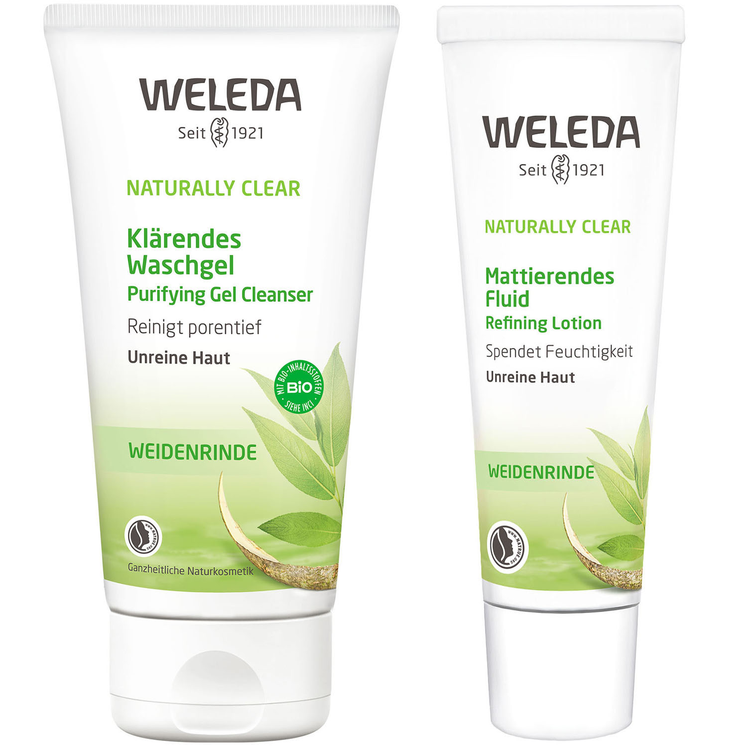 Веледа Набор Naturally clear: очищающий гель 100 мл + матирующий флюид 30 мл (Weleda, Naturally Clear) фото 0