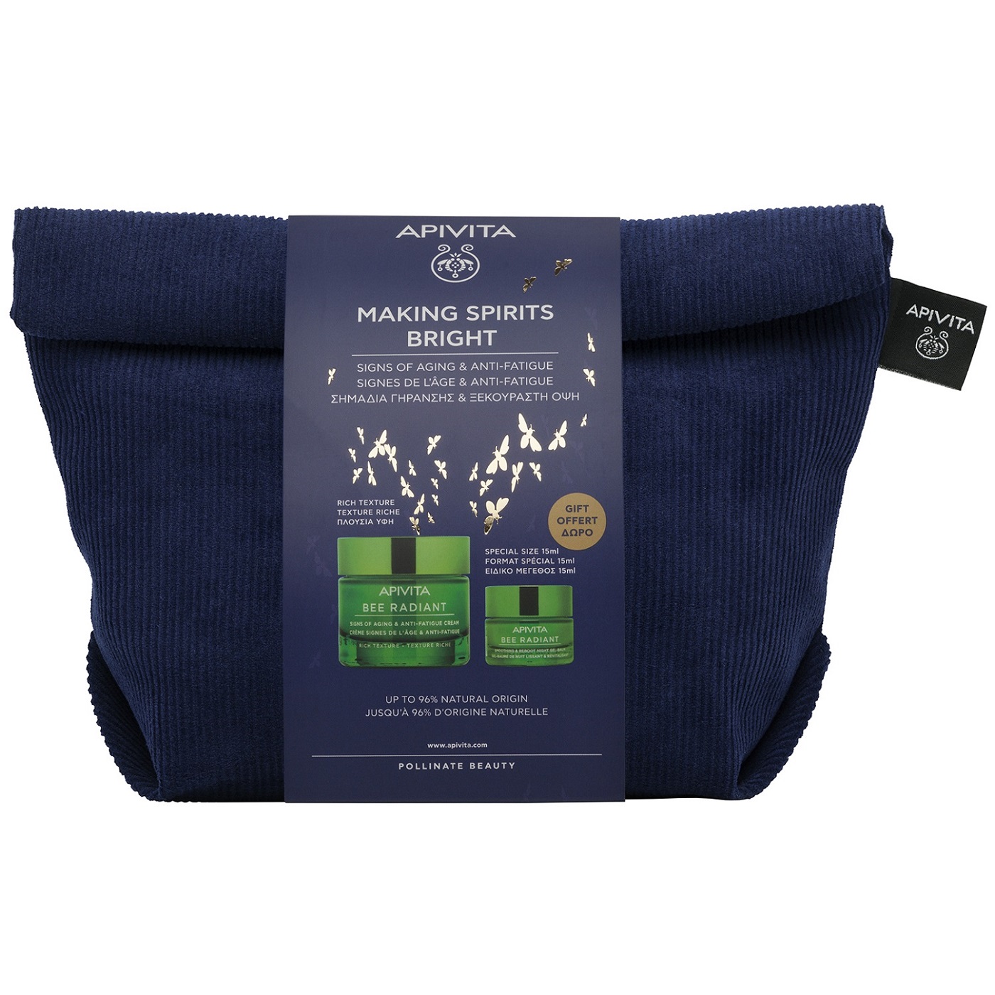 Апивита Подарочный набор: крем с насыщенной текстурой 50 мл + ночной гель-бальзам 15 мл (Apivita, Bee Radiant) фото 1