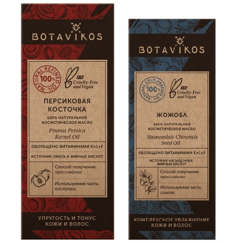 Botavikos Набор натуральных масел: жожоба 30 мл + персик косточки 50 мл (Botavikos, Жирные масла) масло косметическое жожоба 100% вotavikos 30 мл