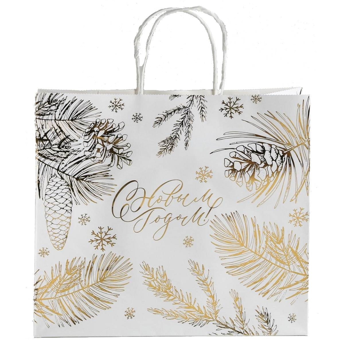 Пакет подарочный крафтовый «С Новым Годом!», 32 x 28 x 15 см (Подарочная упаковка, Пакеты)  Пакет подарочный крафтовый «С Новым Годом!», 32 x 28 x 15 см (Подарочная упаковка, Пакеты) фото 2