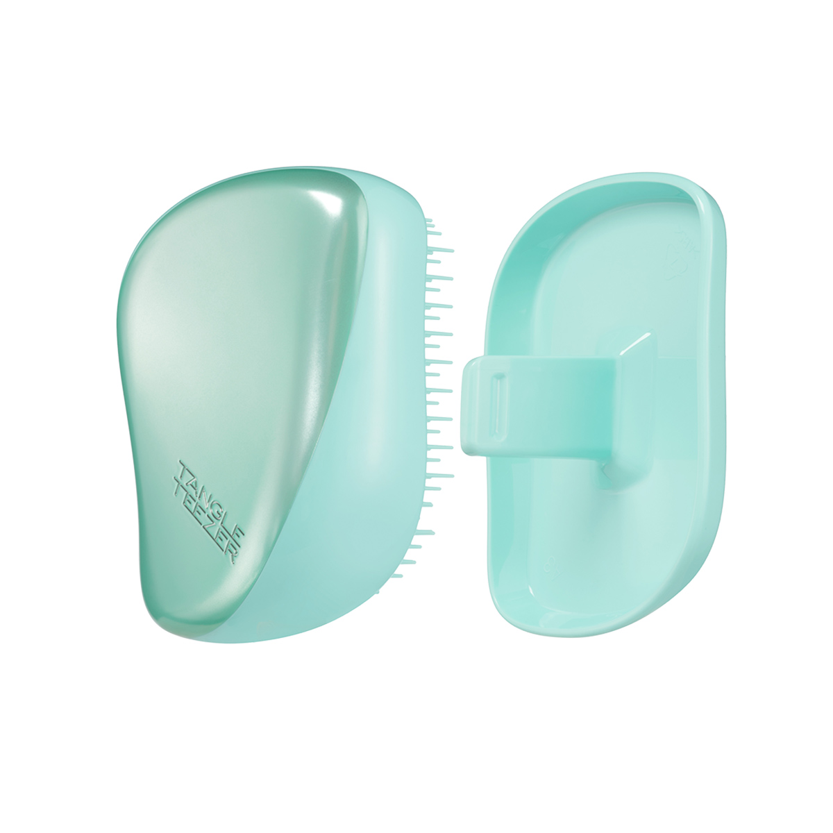 Тангл Тизер Расческа Frosted Teal Chrome, 53×68×98 мм (Tangle Teezer, Compact Styler) фото 4