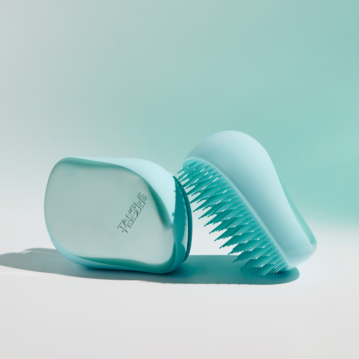 Тангл Тизер Расческа Frosted Teal Chrome, 53×68×98 мм (Tangle Teezer, Compact Styler) фото 6