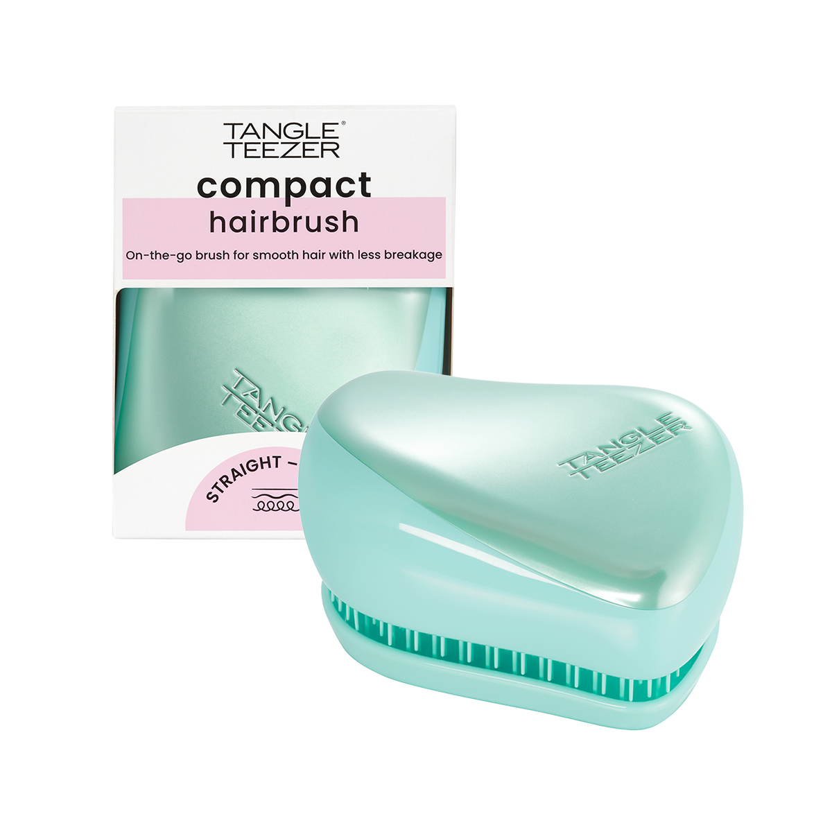 Тангл Тизер Расческа Frosted Teal Chrome, 53×68×98 мм (Tangle Teezer, Compact Styler) фото 9