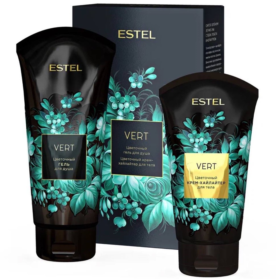 цена Estel Подарочный набор Vert: гель для душа 200 мл + крем для тела 150 мл (Estel, Аромат цвета)